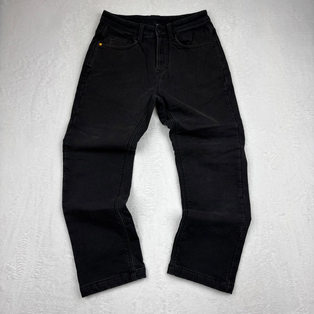 CAT Caterpillar Mens 30x29 Fleece Lined Work Pants Black Canvas CA5-30